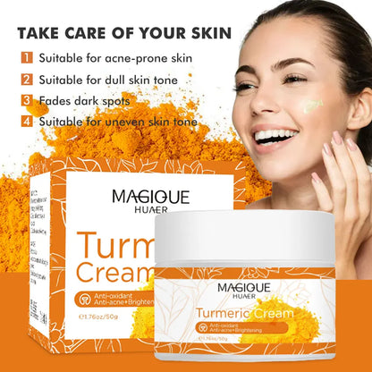 Whitening Cream Natural Organic Freckle Turmeric Cream Dark Spot Remover for Face Anti-Acne Moisturizer Brightening Skin Care