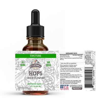 Hops Tincture, Organic Hops Extract Drops (Humulus Lupulus) Dried Flowers