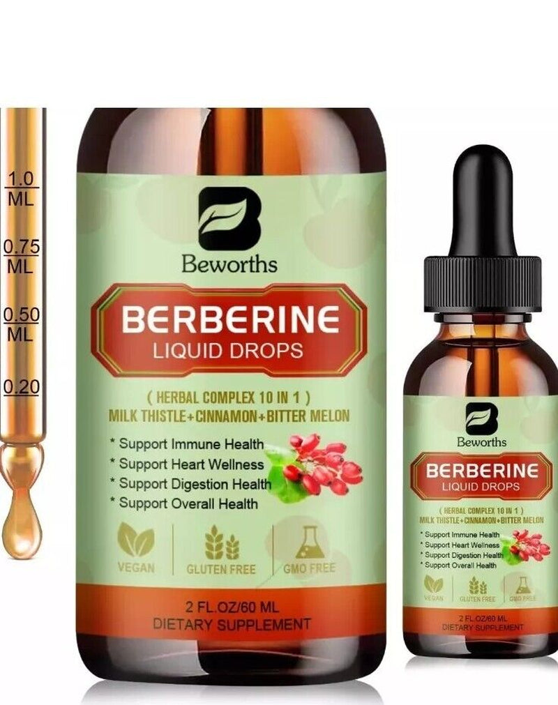 Berberine Liquid Drops/Herbal Complex 10 N 1 Milk Thistle+Cinnam