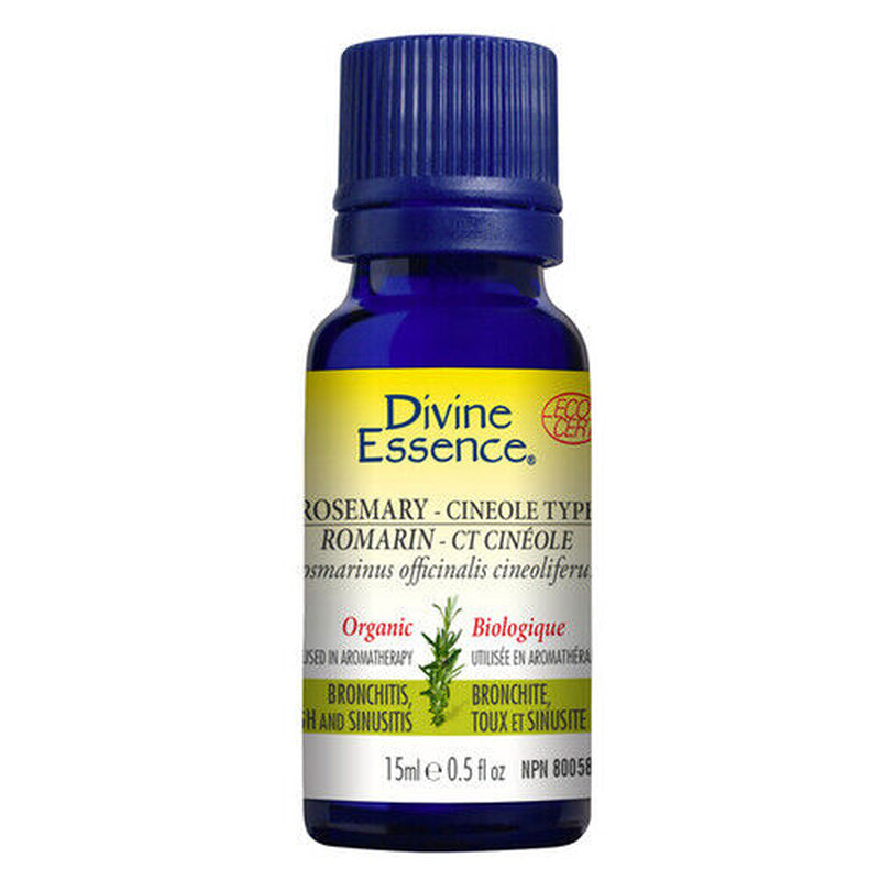 Organic Essential Oil Rosemary Cineole Type 15 Ml by Divine Essence