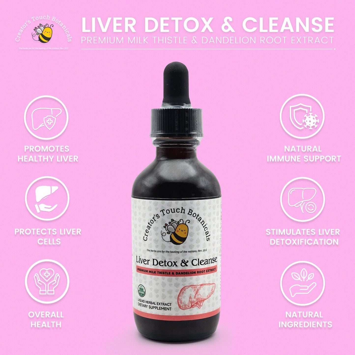 Liver Detox and Cleanse, Liver Health, 2 Fl. Oz, Milk Thistle & Dandelion