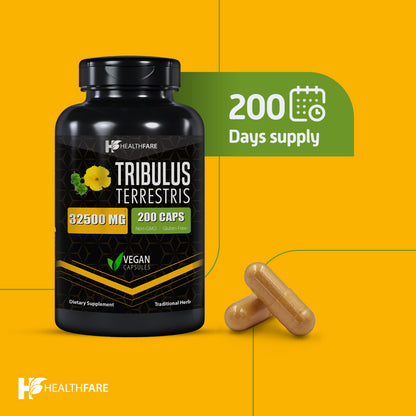 Tribulus Terrestris 32,500Mg 200 Caps High Potency Herbal Supplements