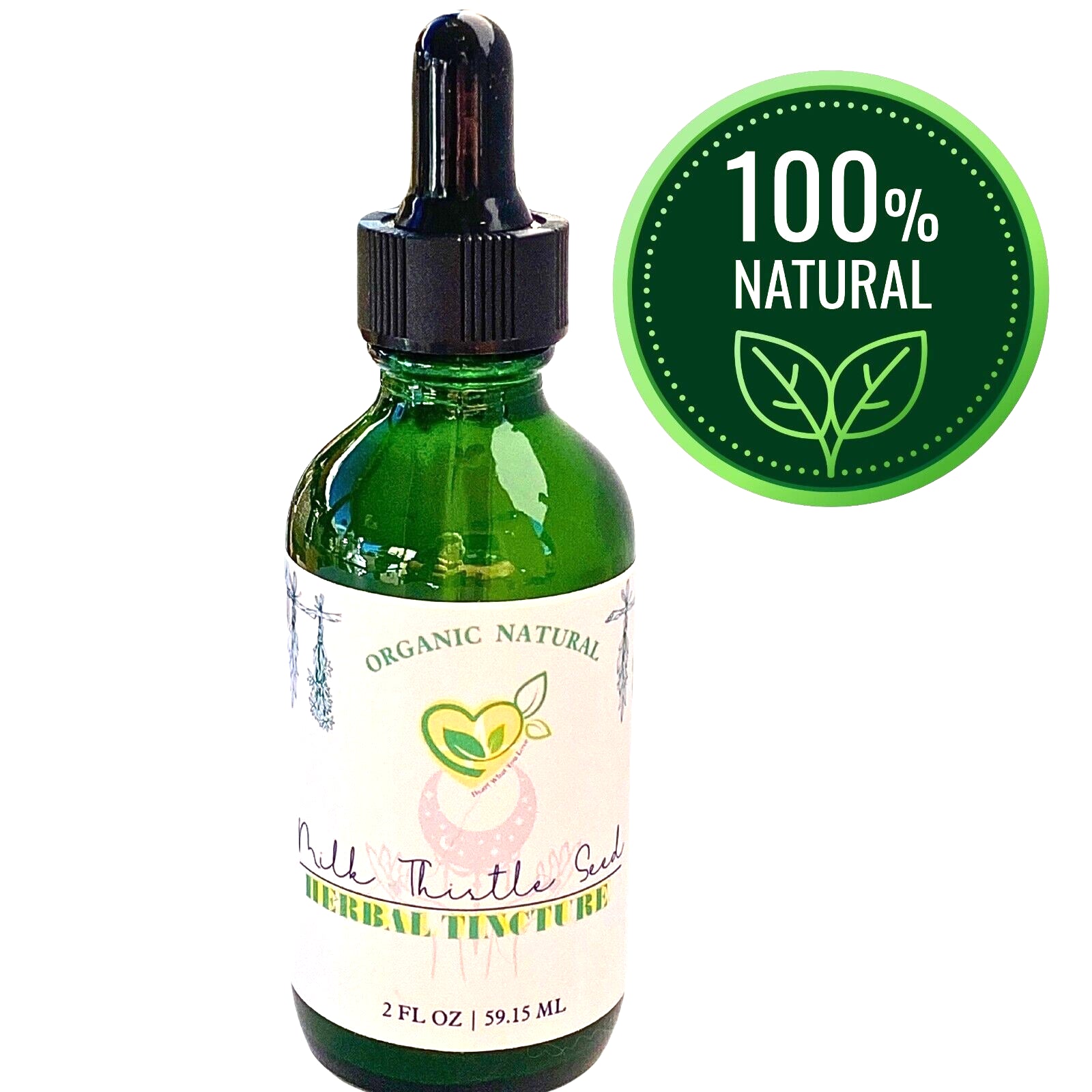 Milk Thistle Seed Tincture Organic Liquid Herbal Drops 2 OZ Natural Liver Detox