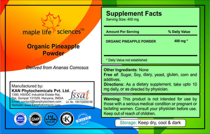 ORGANIC Pineapple Powder Ananas Comosus Digestion Eye Health Bone Strength