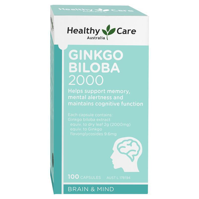 Healthy Care Ginkgo Biloba 2000 100 Capsules