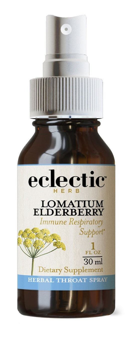 Eclectic Herb Lomatium Elderberry Throat Spray 1 Oz Liquid