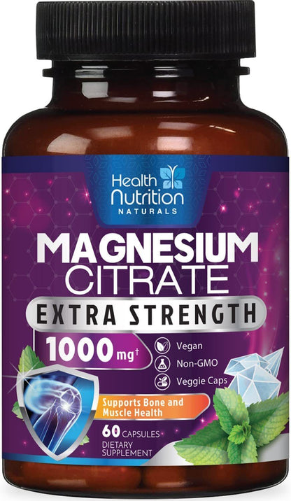 Magnesium Citrate Capsules 1000Mg per Serving - Highest Potency Capsules