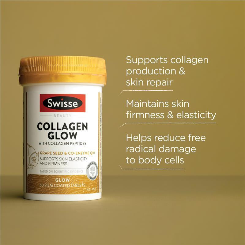 Swisse Beauty Collagen Glow with Collagen Peptides 60 Tablets