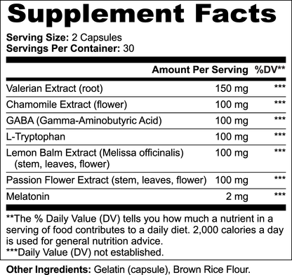 Herbal Sleep Formula (Melatonin, Valerian, Chamomile, GABA+)