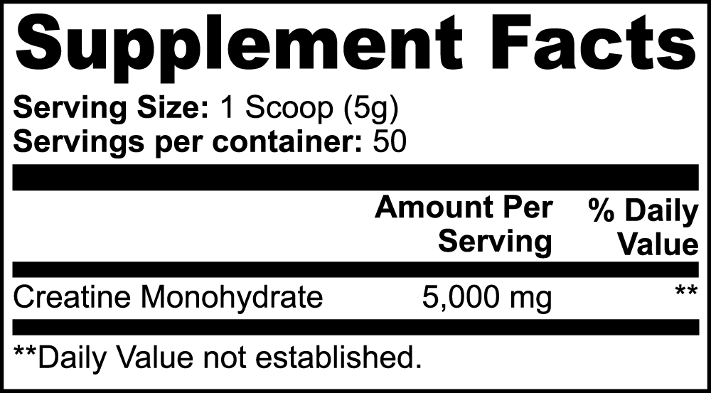 Creatine Monohydrate 100% Pure USA Made