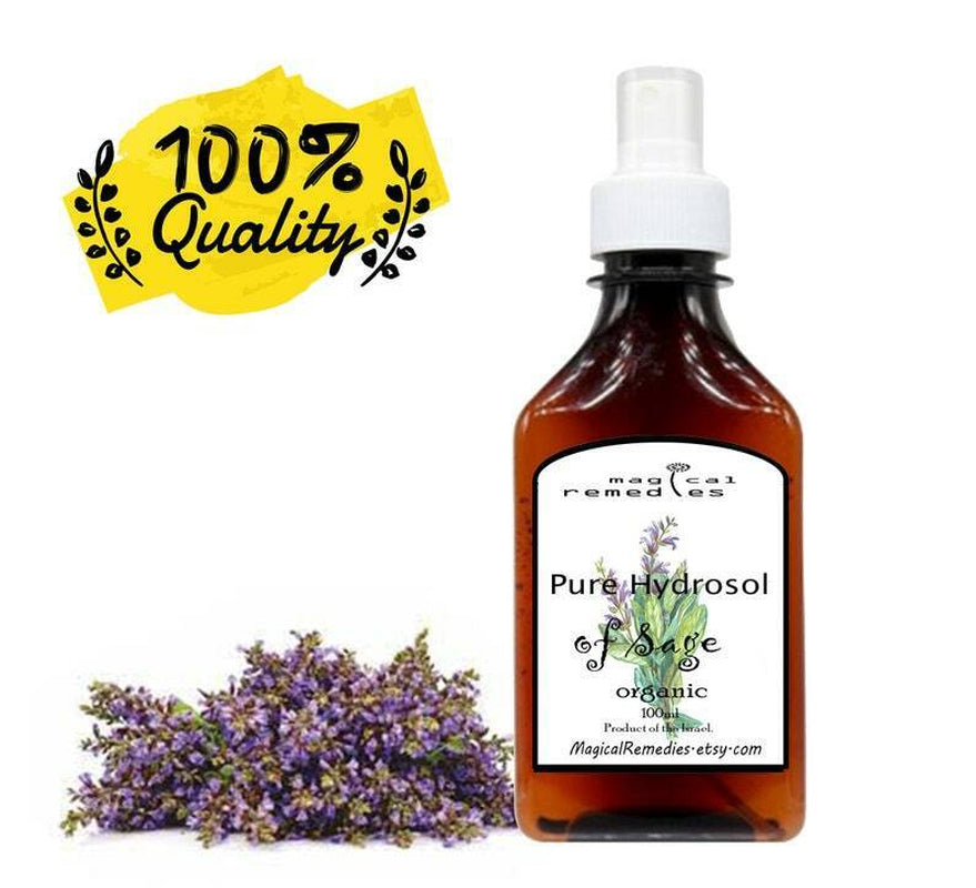 100% Organic Pure Sage Hydrosol( Hydrolate) Flower Water Organic Plant Therapy