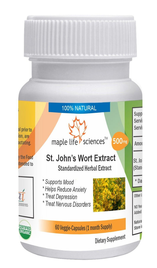 St. John'S Wort Extract Capsules 0.3% Hypericin for Stress Anxiety Depression