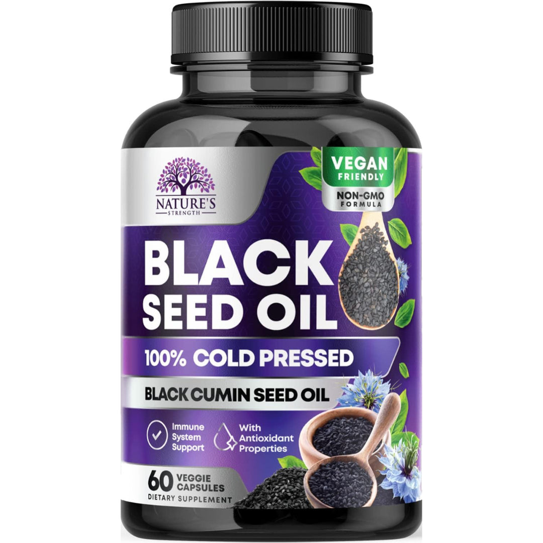 Black Seed Oil 1000Mg, Premium Cold Pressed, Non-Gmo, Vegan