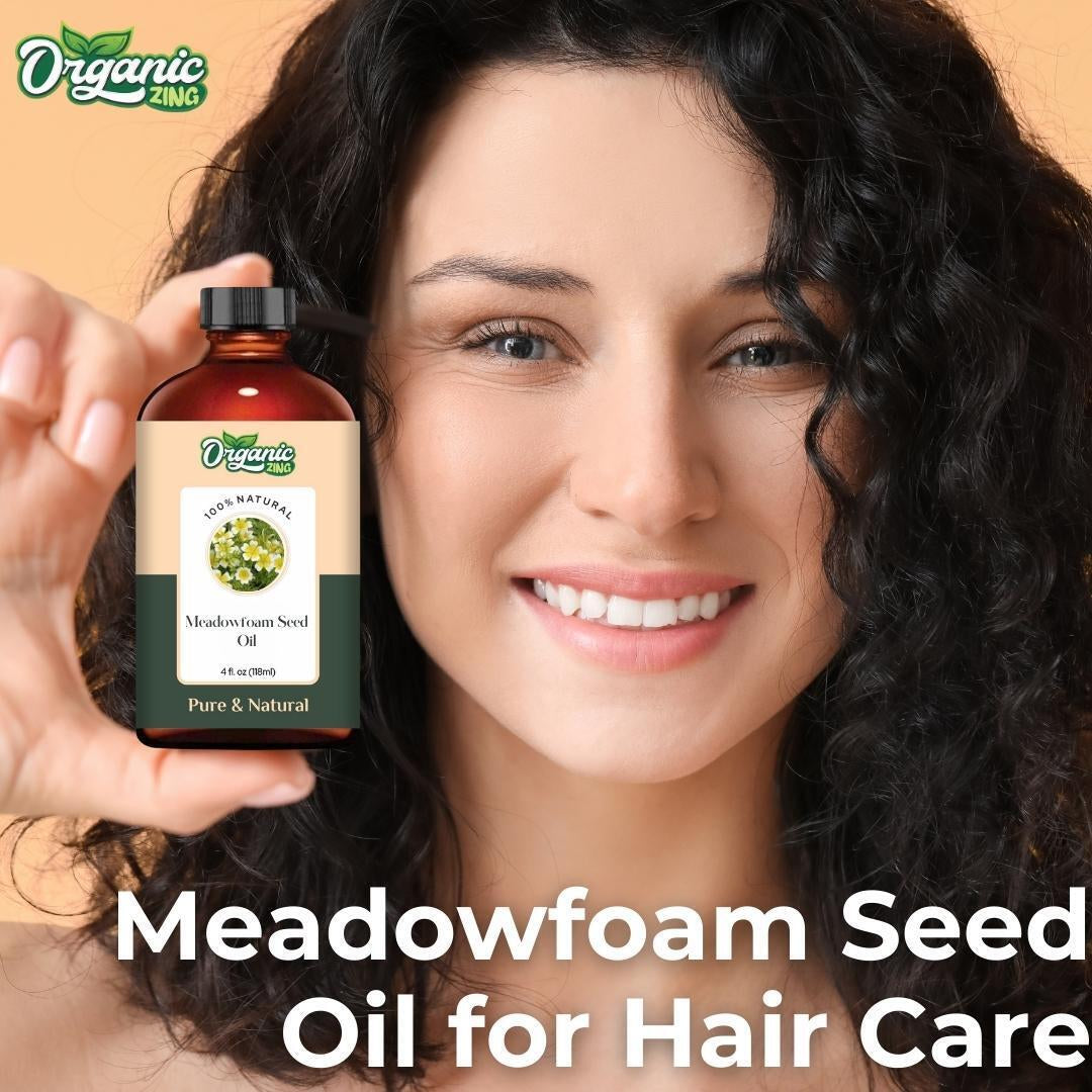 Organic Zing Meadowfoam Seed 100% Pure & Natural Carrier Oil {118Ml/3.99 Fl Oz}.