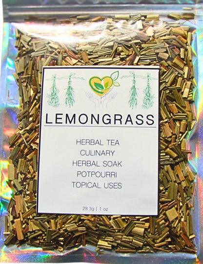 Lemongrass Cut & Sifted USDA Certified Organic Natural 28.3G Zesty Herb 1 OZ Bag