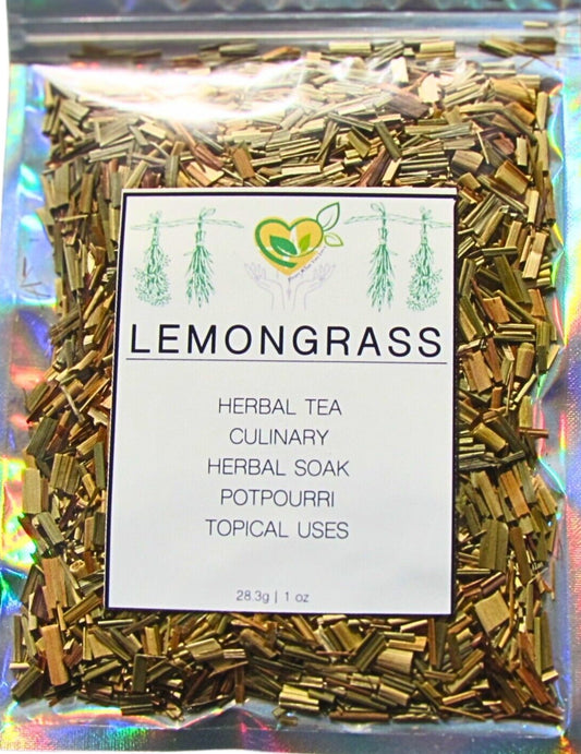 Lemongrass Cut & Sifted USDA Certified Organic Natural 28.3G Zesty Herb 1 OZ Bag