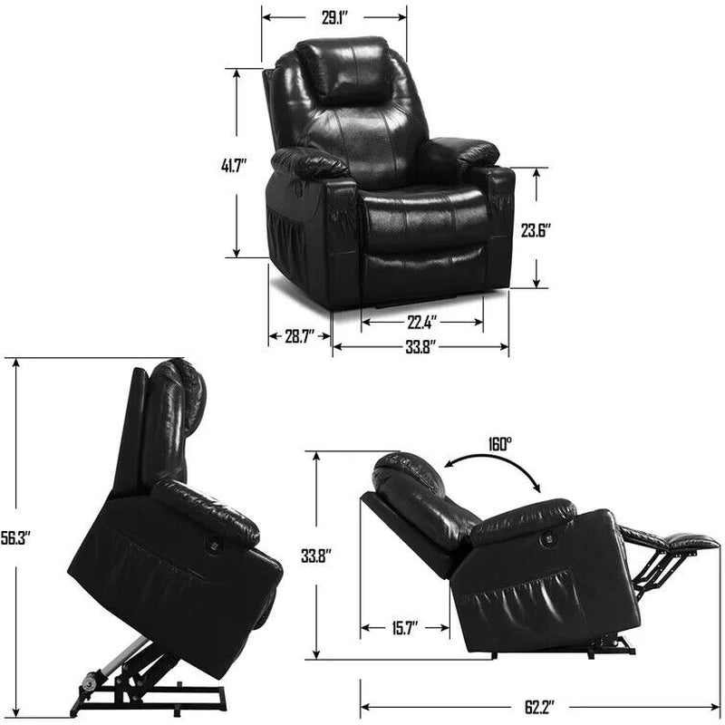 Genuine Leather Electric Power Lift Chair,Heated&M