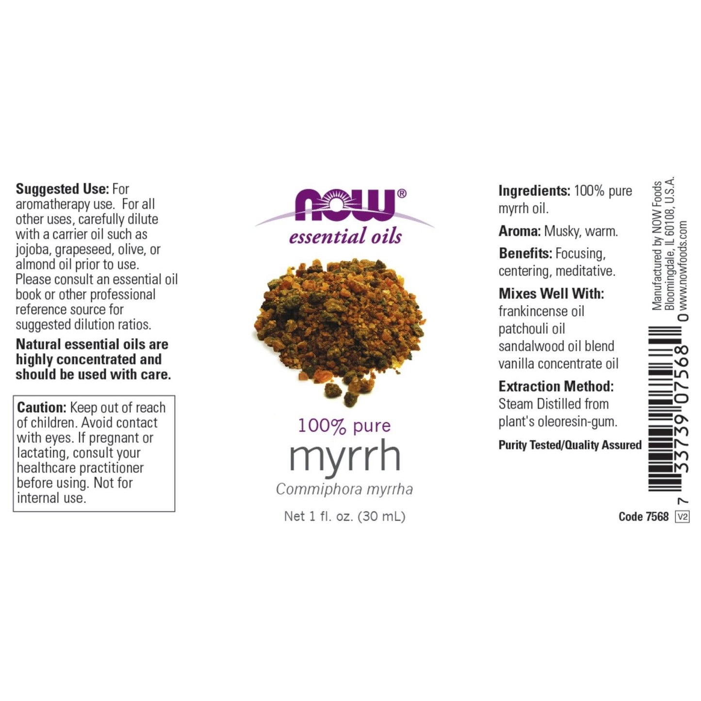 NOW Foods Myrrh Oil, 1 Fl. Oz.