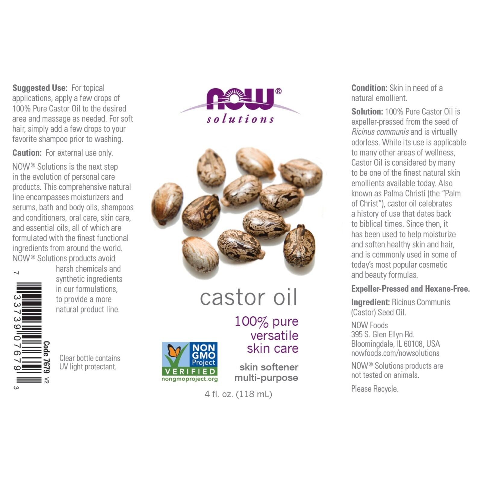 NOW Foods Castor Oil, 4 Fl. Oz.