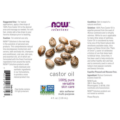 NOW Foods Castor Oil, 4 Fl. Oz.