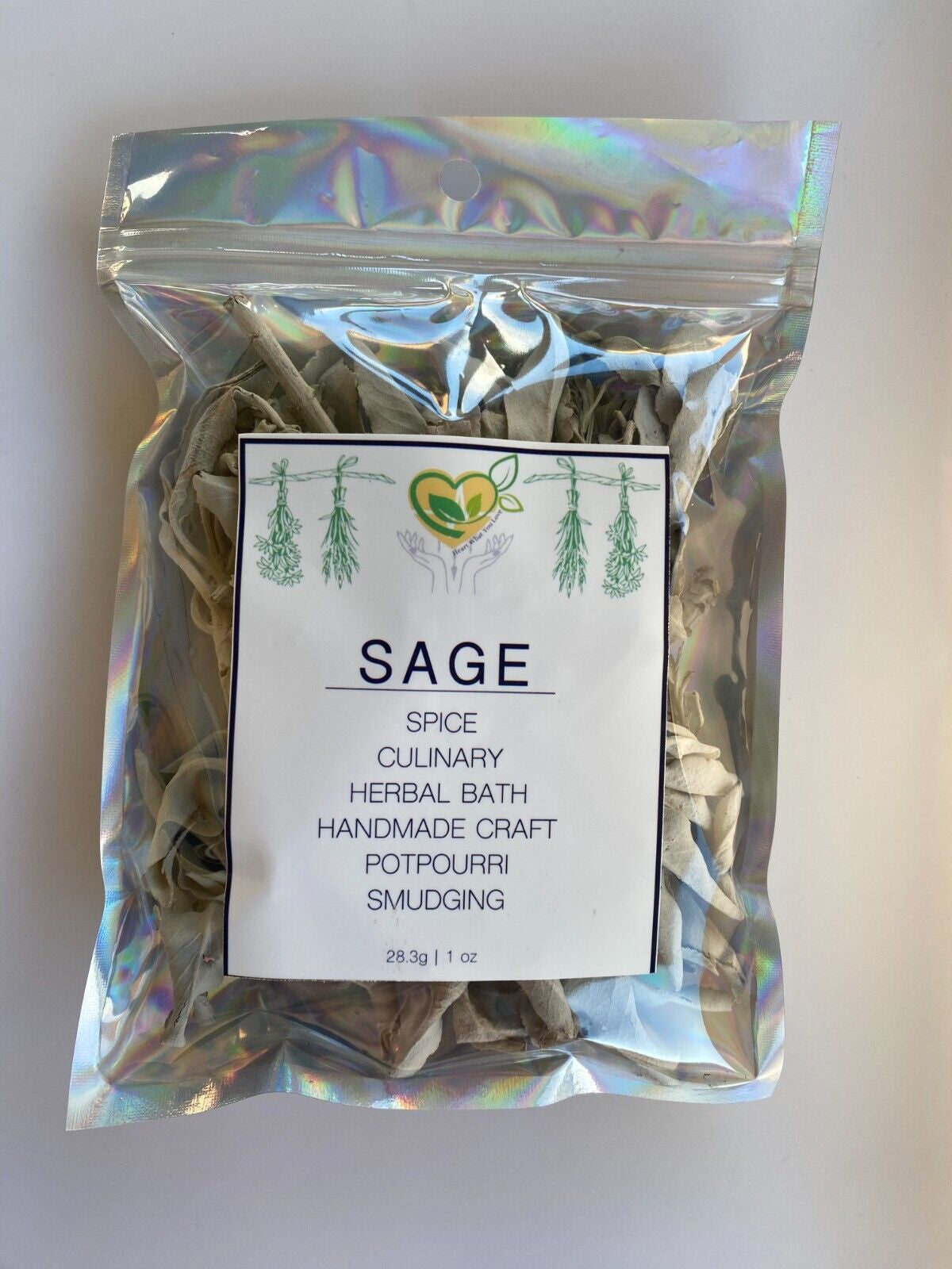 Sage White Whole Organic Wild Crafted Herb Natural 28.3G USDA Certified 1 OZ