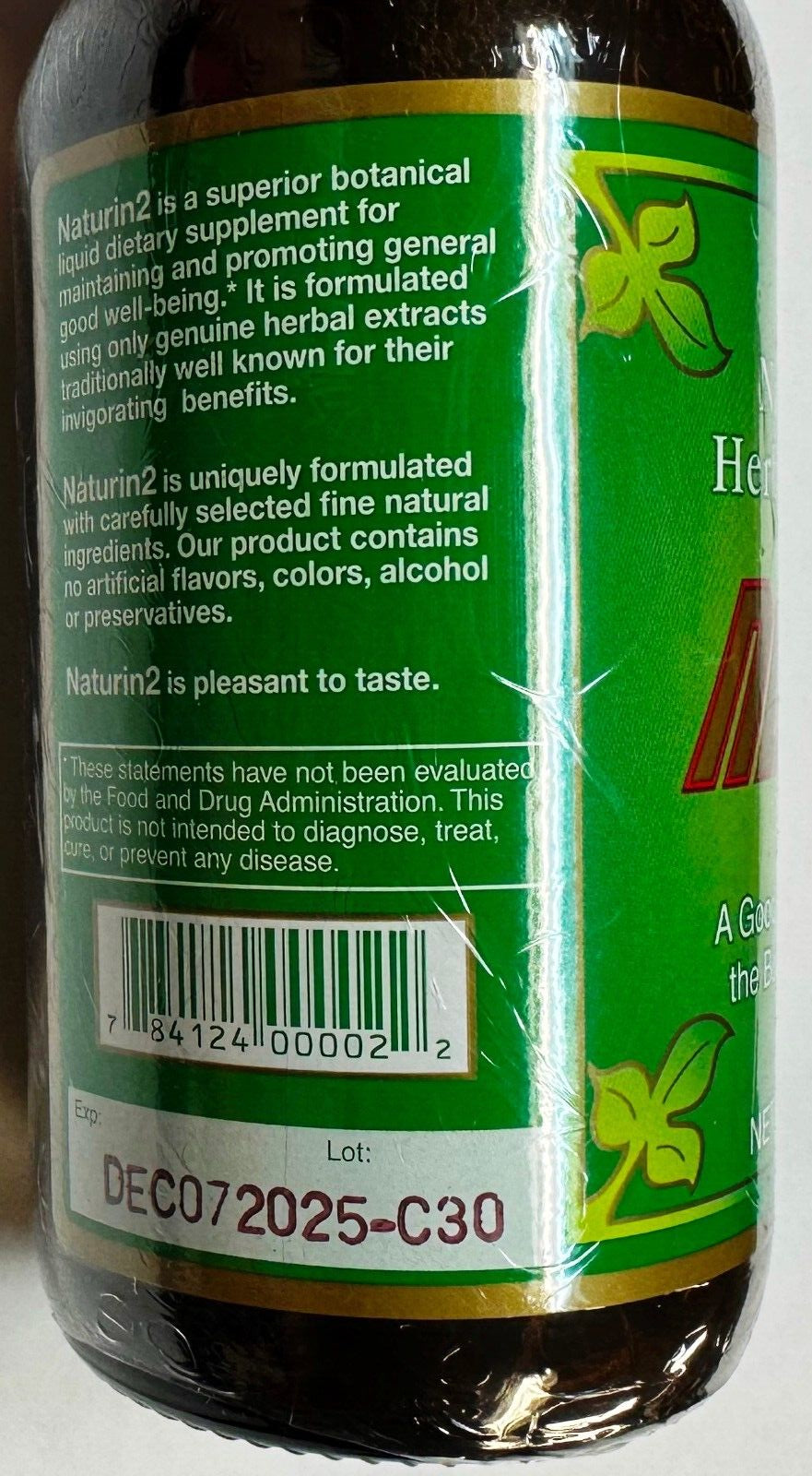 Naturin Naturin2 Natural Herbal Supplement Blend, 16 Oz Bottle, Made in USA