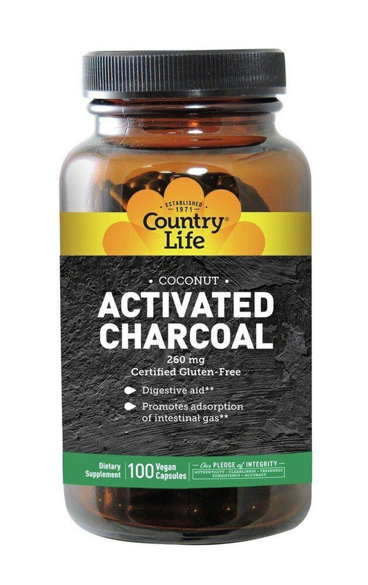 Country Life Activated Charcoal 260Mg 100 Vegcap