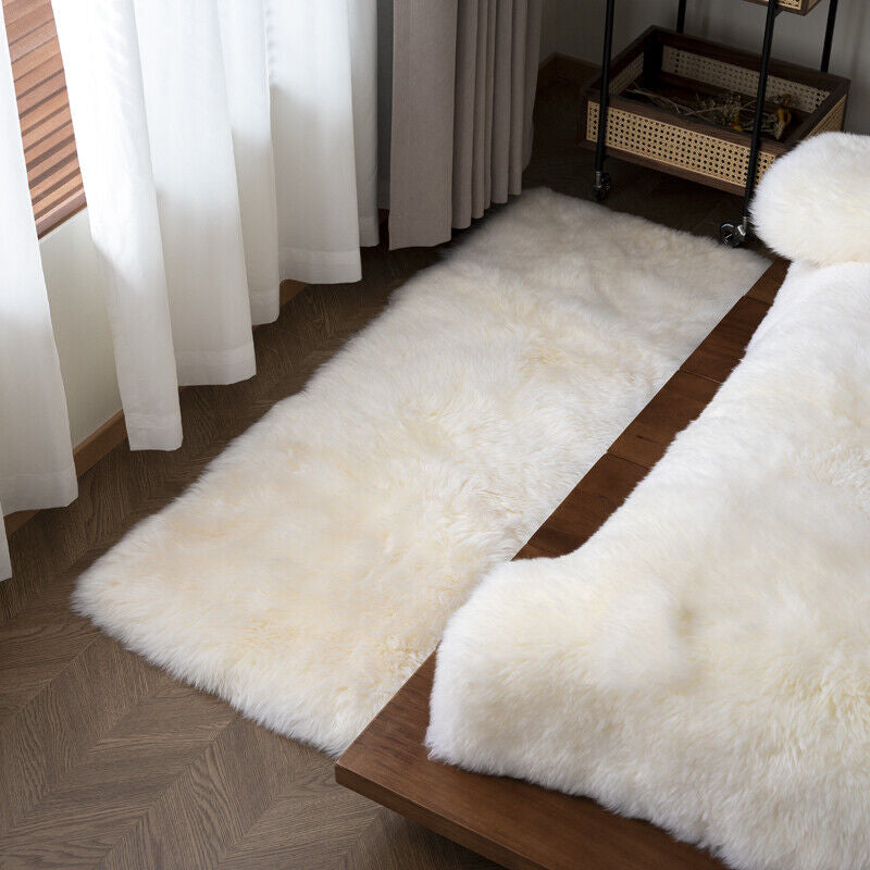 100% Pure Sheepskin Bed Cover Warm Australian Wool Blanket