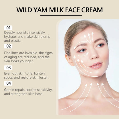 Wild Yam Face Cream Moisturizing Skin Care Rejuvenate the Face Firming Repair Deep Nourish Milk White Rice Facial Toner