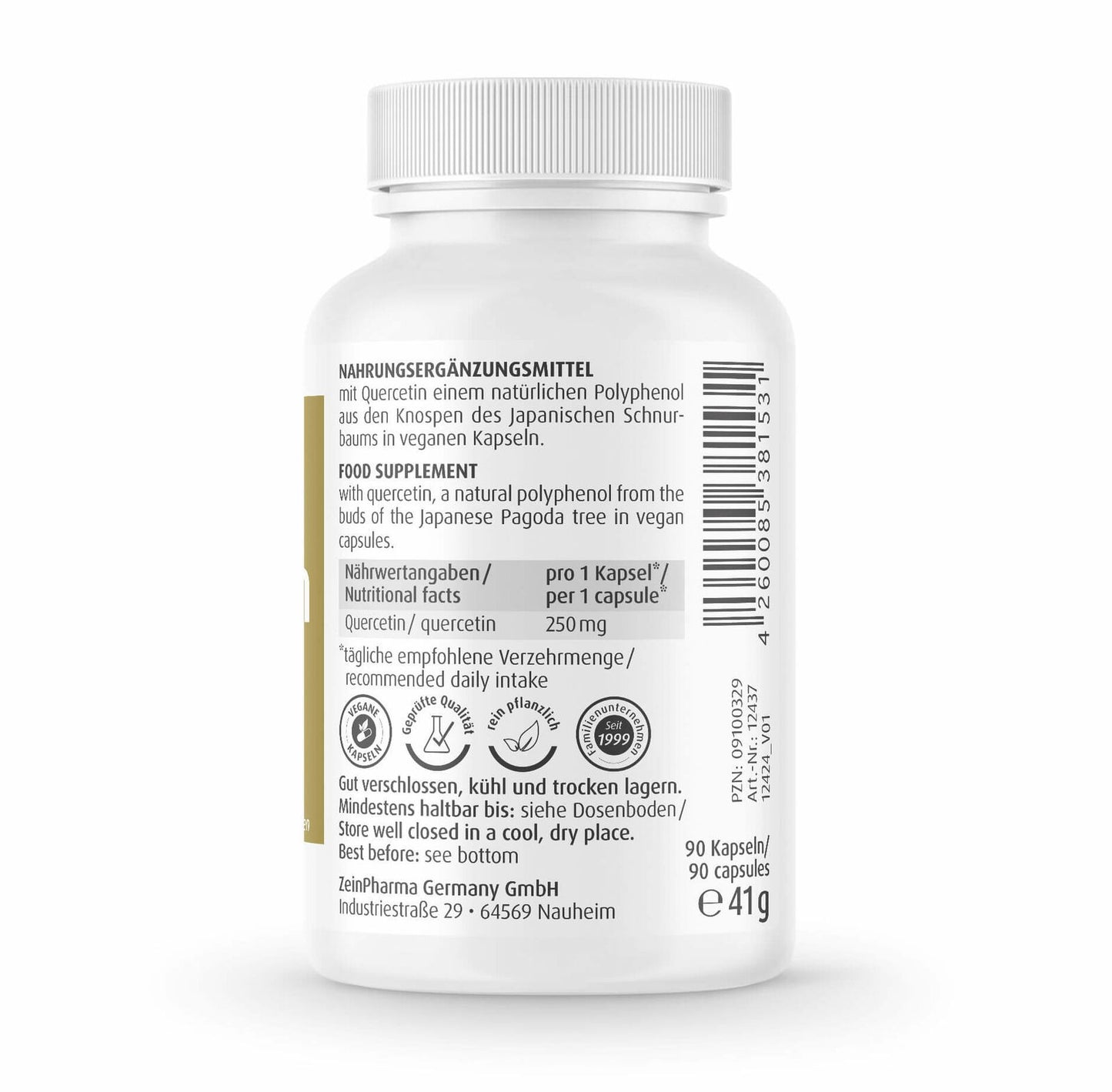 ZEIN PHARMA Quercetin 250Mg 90 Capsules