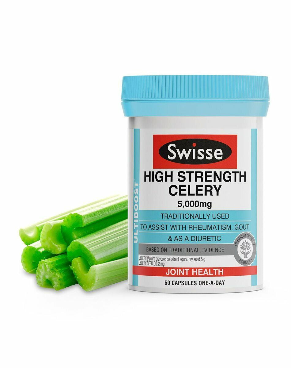 NEW Swisse High Strength Celery 50 Capsules ULTIBOOST Gout Fighter