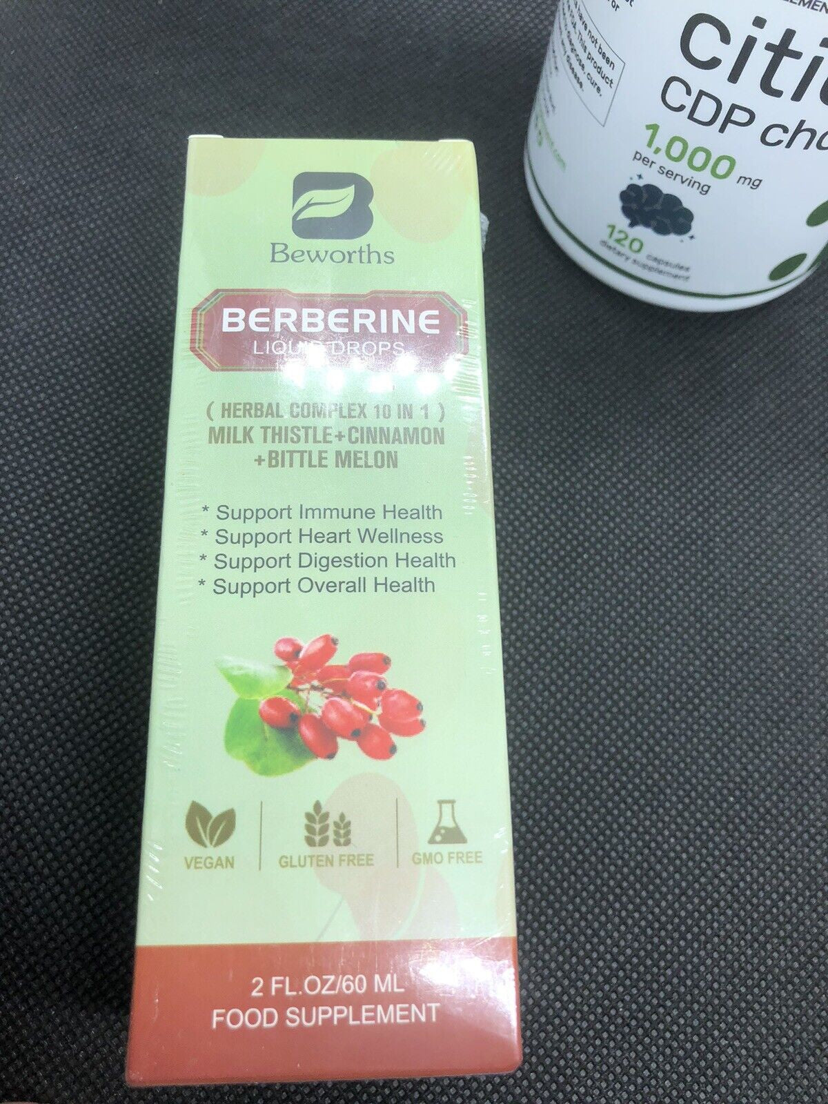 Premium Berberine Supplement - Berberine Liquid Drops with Turmeric, Bitter Melo