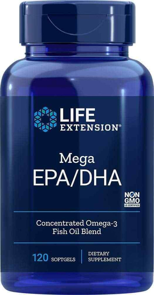 LIFE EXTENSION Mega EPA/DHA (Omega-3) 120 Softgels