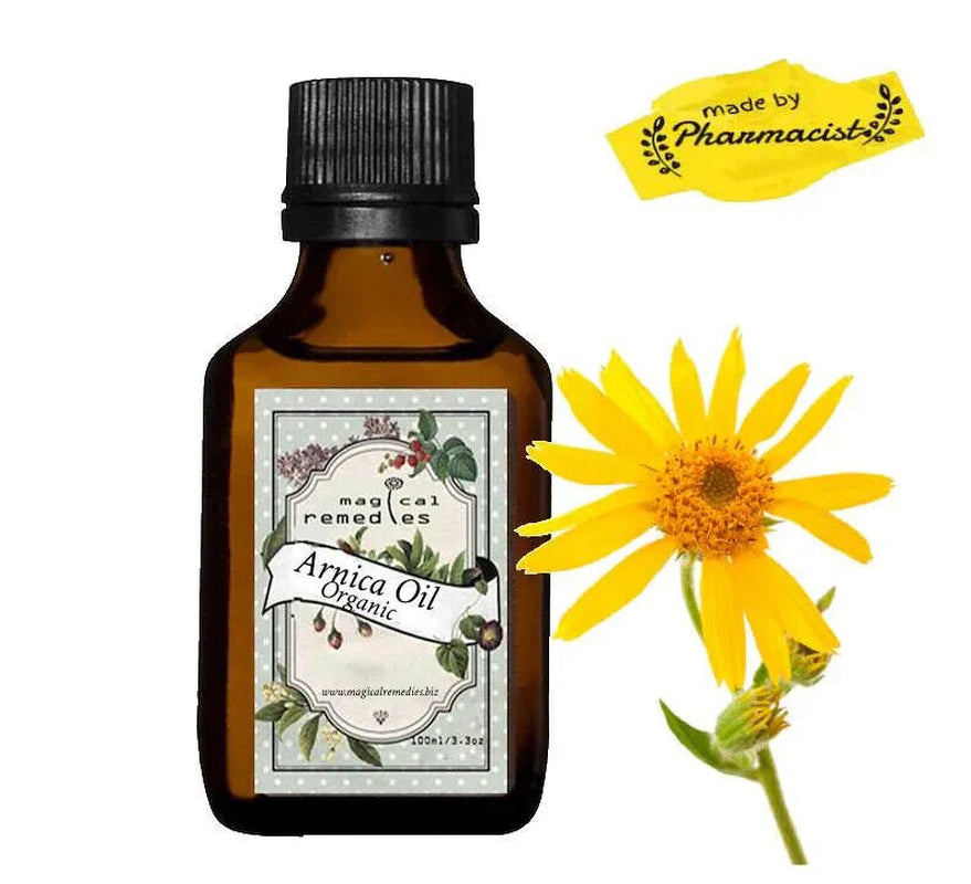 ARNICA OIL. Macerate of Arnica Flowers in Soybean Oil.