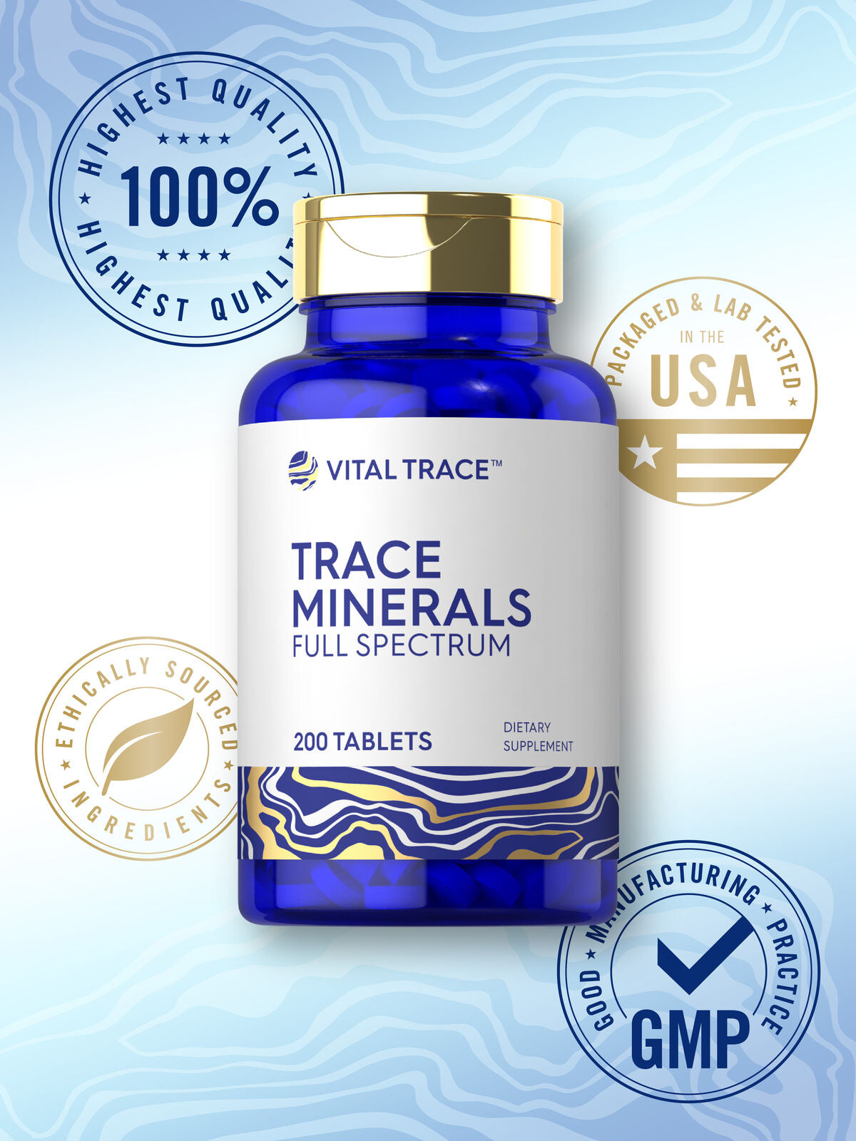 Trace Minerals | 200 Tablets | Non-Gmo & Gluten Free