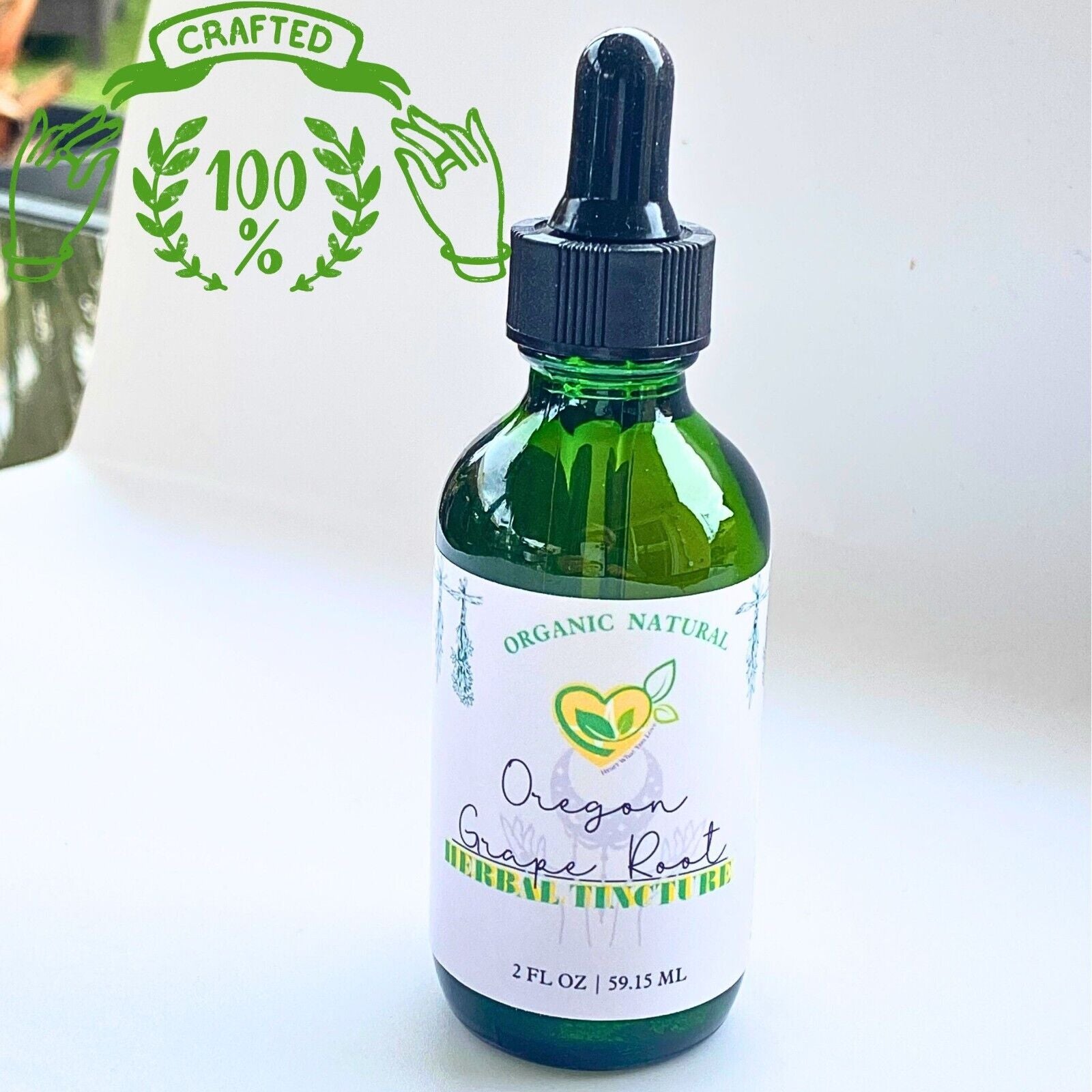 Oregon Grape Root Tincture Organic Liquid Herbal Drops Blood Sugar Balance 2Oz