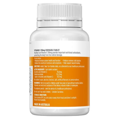 Healthy Care Vitamin C 250Mg 150 Chewable Tablets