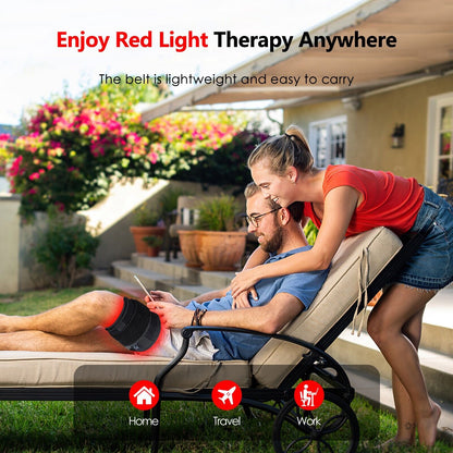 Red Light Therapy Waist Belt LED Infrared Wrap Devices Body Arthritis Pain Relief