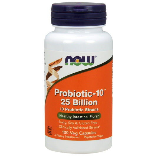 NOW Foods Probiotic-10 25 Billion, 100 Veg Capsules