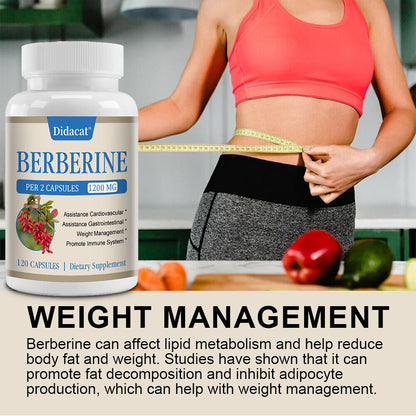 1200Mg Berberine Capsules, Weight Management, Cardiovascular & Immune Health