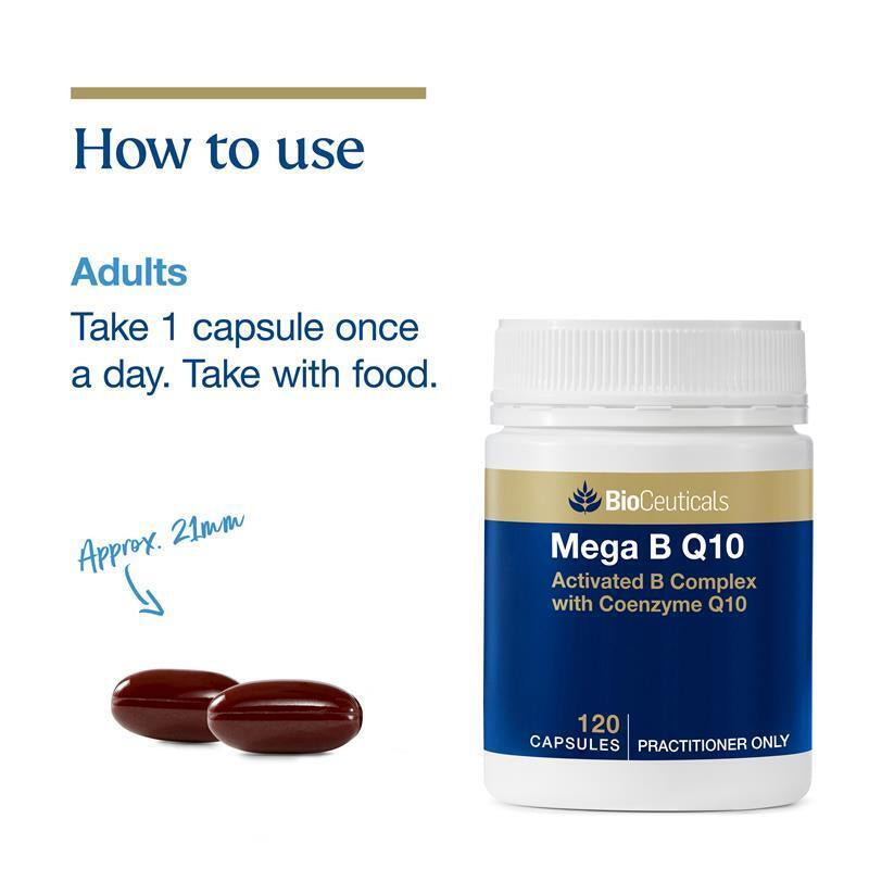 Bioceuticals Mega B Q10 120 Capsules New