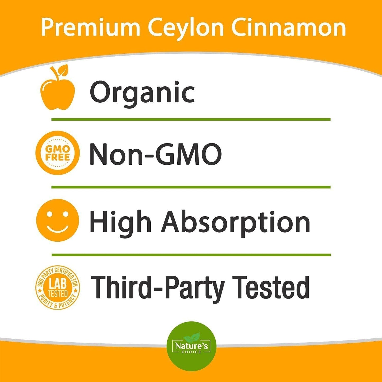 Organic Ceylon Cinnamon Capsules 1800Mg Highest Potency Blood Sugar Support