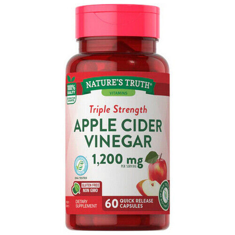 Nature'S Truth Apple Cider Vinegar Capsules Triple Strength 1200 Mg 60 Caps by N