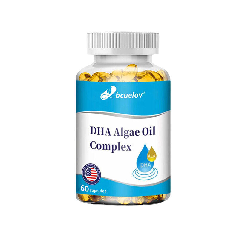 Natural Algae Oil DHA, Easy to Absorb, Brain Tonic - 60/120 Capsules