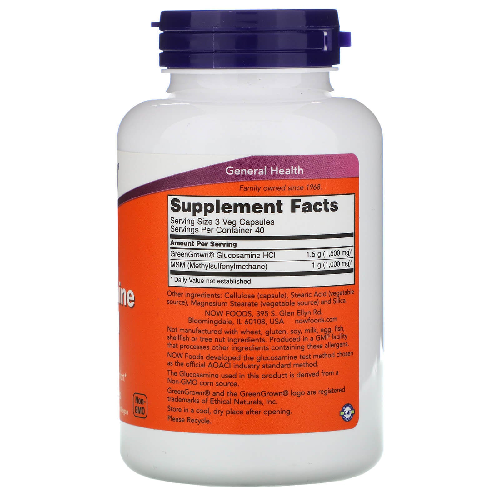 Vegetarian Glucosamine and MSM Vegetarian Capsules Joint Health