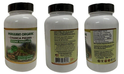 Chanca Piedra Organic (x2 Bottles) 240 Caps 1800 Mg Peruvian Organic Material Stone Breaker