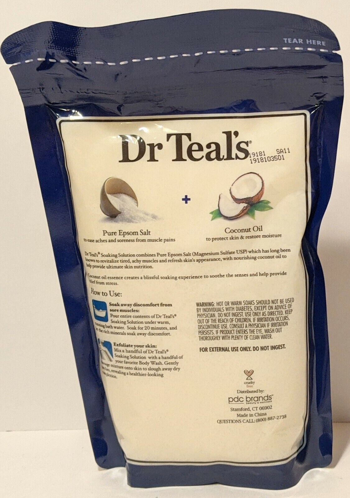 Dr Teal'S Pure Epsom Salt Coconut Oil Soaking Solution 14 Oz Bag Nourish Protect