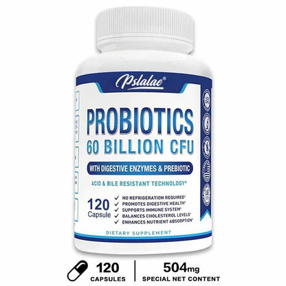 Probiotics 60 Billion CFU Capsules - Promote Digestive Health, Immune Support