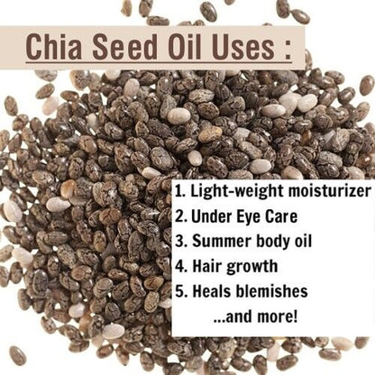 Chia Seed (Salvia Hispanica) 100% Pure & Natural Carrier Oil - [10Ml - 25 L]