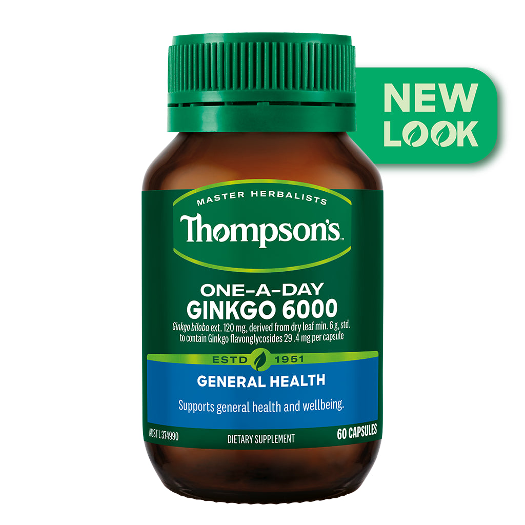 NEW THOMPSON'S One-A-Day Ginkgo 6000 60 Capsules Thompsons